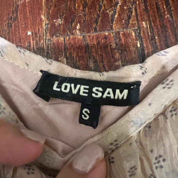 LOVE SAM Midori Cold-Shoulder Asymmetric Printed Georgette Midi Dress - Picture 9 of 12